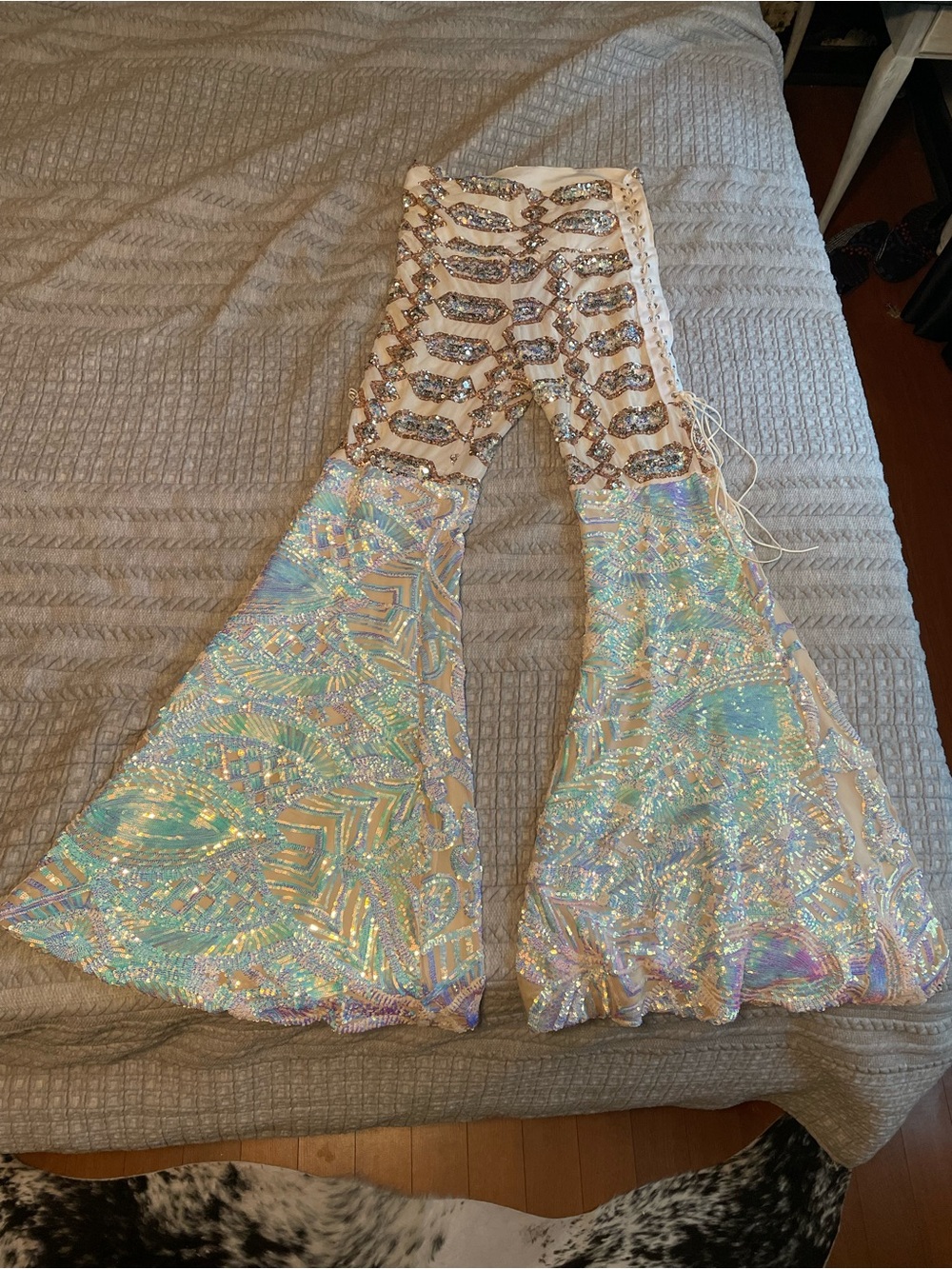 Disco Lemonade Flares in Iridescent White